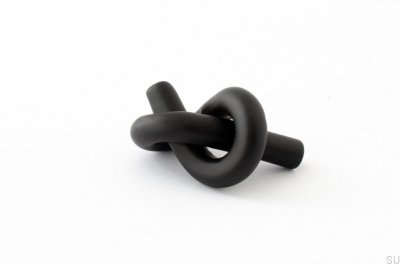 Bouton de meuble en métal Knot 35, laqué noir