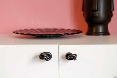 Bouton de meuble en métal Knot 35, laqué noir