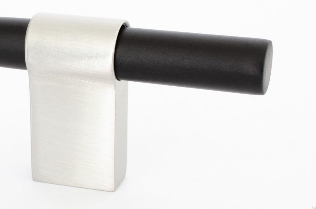 HA63RB/AS--Uchwyt-meblowy-podłużny-Line-Big-Mix-224-Aluminiowy-Czarny-ze-Szczotkowaną-Stalą-BB-Sweden-Skandynawskie-Uchwyty_1