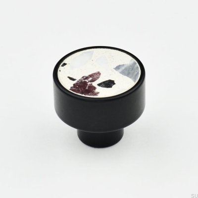 Bouton de meuble Marbelo M Acier noir Terrazzo