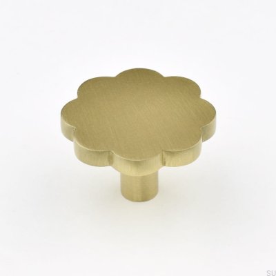 Bouton de meuble Marbelo 08 en laiton brossé non verni