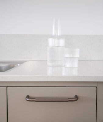 Poignée de meuble oblongue Helix 160, aluminium marron foncé