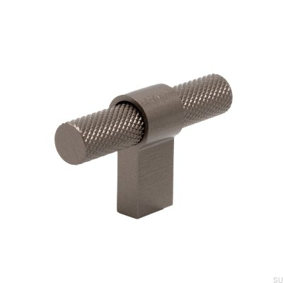 Bouton de meuble T-Bar Helix en aluminium brun foncé