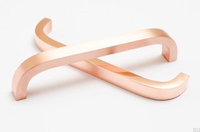 Poignée de meuble longue Slim 128 Cuivre Poli Non Peint