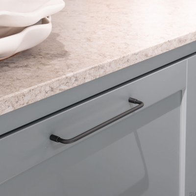 Poignée de meuble oblongue Spira 160, Acier Noir Mat