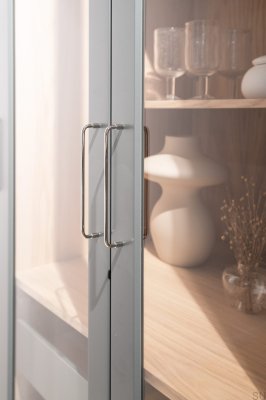 Poignée de meuble oblongue Spira 160, laiton nickelé, poli