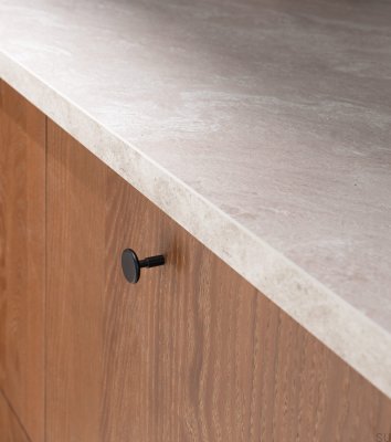 Bouton de meuble Spira Steel Noir Mat