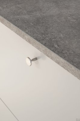 Bouton de meuble Spira, laiton nickelé poli