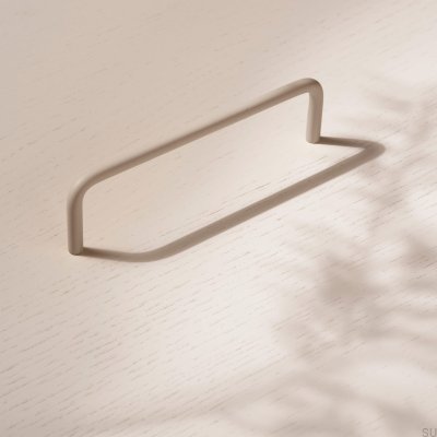 Poignée de meuble oblongue fil 128 métal grège