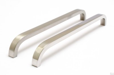 Poignée de meuble allongée Slim 224 Argent, Acier, Brossé