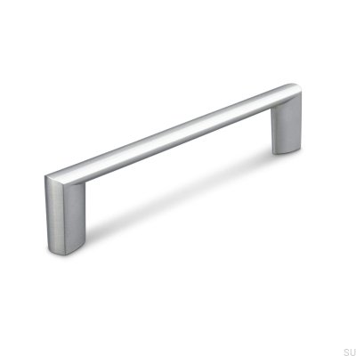 Poignée de meuble oblongue Bardi 128 argent brossé