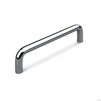 Poignée de meuble oblongue Barga 128, chrome poli