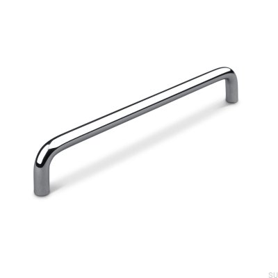 Poignée de meuble oblongue Barga 192, chrome poli