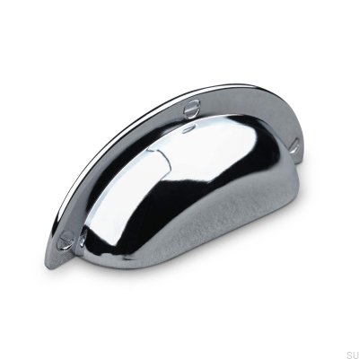 Poignée de meuble coquille Conti 64, chrome poli
