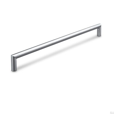 Poignée de meuble oblongue Fasano 320 en argent brossé