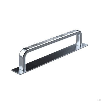 Poignée de meuble oblongue avec rondelle Gardone 128 Chrome poli