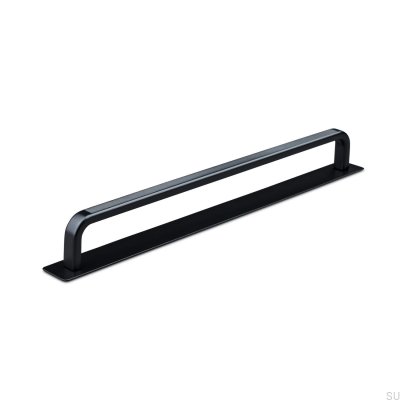 Poignée de meuble oblongue avec rondelle Gardone Stripe 224, Métal, Noir Mat