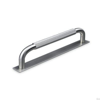 Poignée de meuble longitudinale Perugia Stripe 160 argent brossé