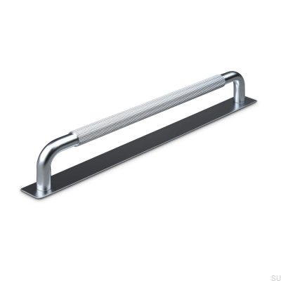 Poignée de meuble oblongue Perugia Stripe 224 Argent