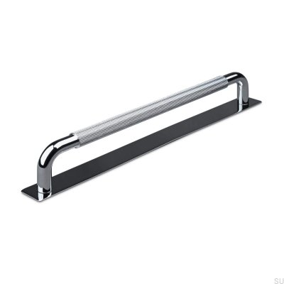 Poignée de meuble oblongue Perugia Stripe 224 Chrome poli