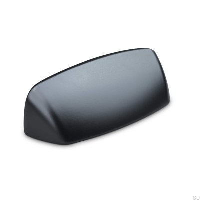 Poignée de meuble coquille Pescara 64, métal, noir mat