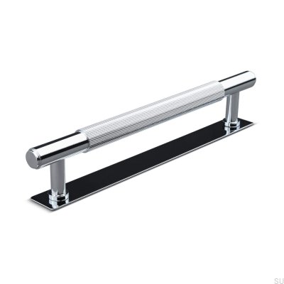 Poignée de meuble oblongue Salo Stripe 160, chrome poli