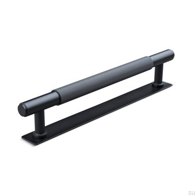 Poignée de meuble oblongue Salo Stripe 160, métal, noir mat
