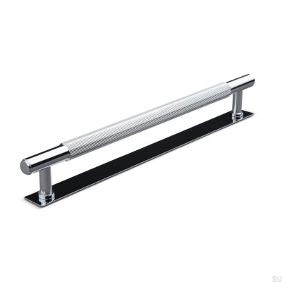 Poignée de meuble oblongue Salo Stripe 224, chrome poli