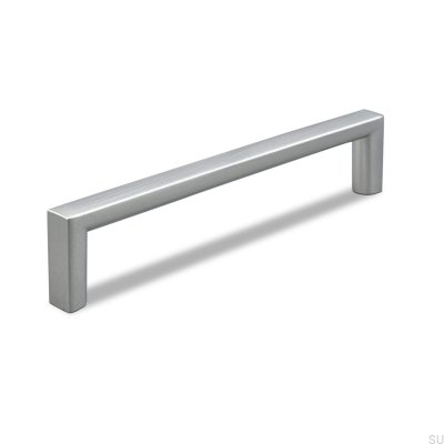 Poignée de meuble oblongue Calabro 128 Argent Brossé