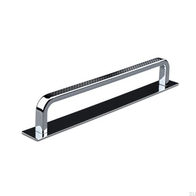 Poignée de meuble oblongue avec rondelle Gardone 160 Chrome poli