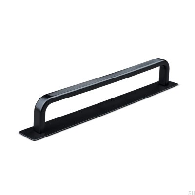 Poignée de meuble oblongue avec rondelle Gardone 160 Stripe Métal Noir Mat