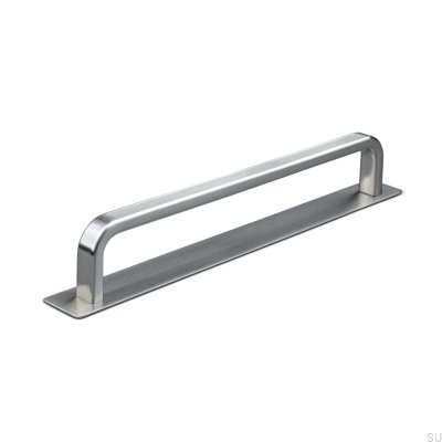 Poignée de meuble longitudinale Gardone 160 Stripe Argent Brossé avec rondelle