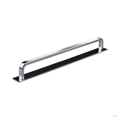 Poignée de meuble longitudinale avec patin Stripe Gardone 224 Chrome poli