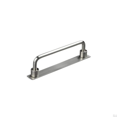 Poignée de meuble oblongue Limone 128 argent brossé