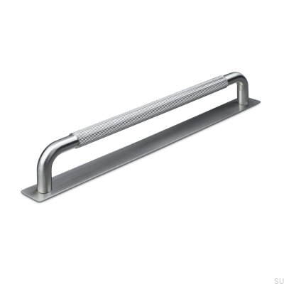 Poignée de meuble oblongue Perugia Stripe 224 Argent Brossé