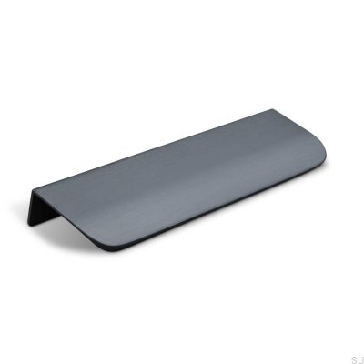 Poignée de meuble Poppi 136 edge, métal, noir mat