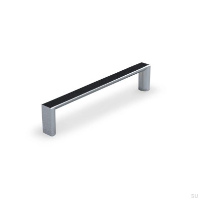 Poignée de meuble oblongue Sala128, chrome poli