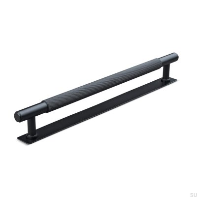 Poignée de meuble oblongue Salo 224, métal, noir mat