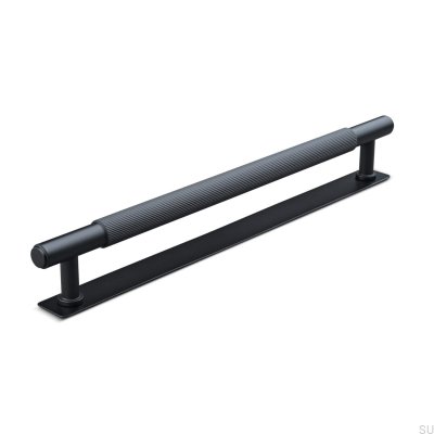 Poignée de meuble oblongue Salo Stripe 224, métal, noir mat