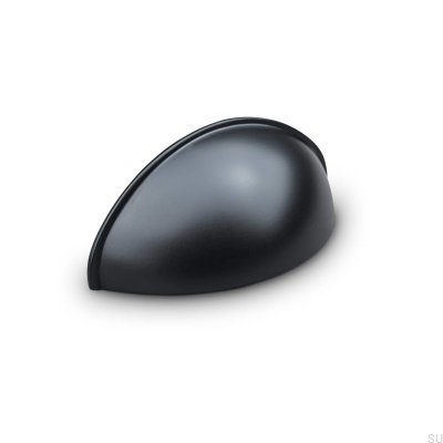 Poignée de meuble coque Tolfa 64, métal, noir mat