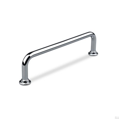Poignée de meuble oblongue Venosa 128, chrome poli