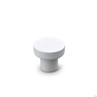 Bouton de meuble en métal Agno 28, blanc mat