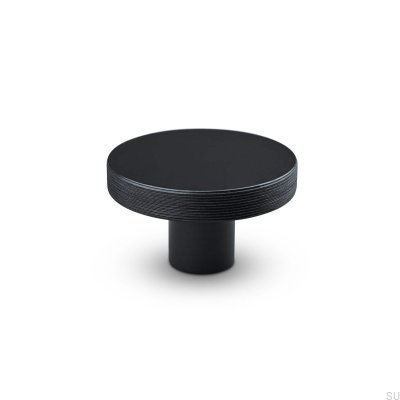 Bouton de meuble Monza Stripe 42, métal, noir mat