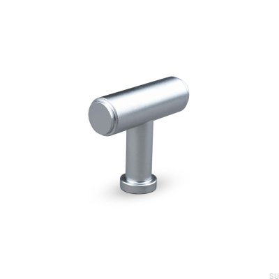 Bouton de meuble en métal argenté T-Bar Salo