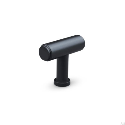 Bouton de meuble T-Bar Salo en métal noir mat