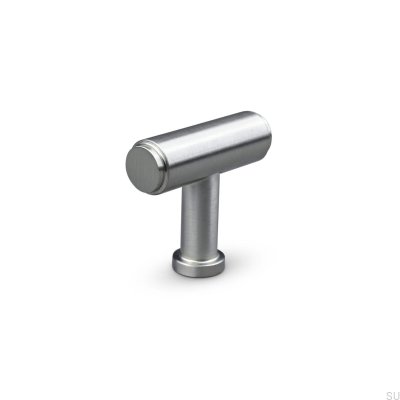 Bouton de meuble en métal T-Bar Salo, argent brossé
