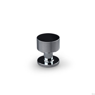 Bouton de meuble Sassari Stripe 25, chrome poli
