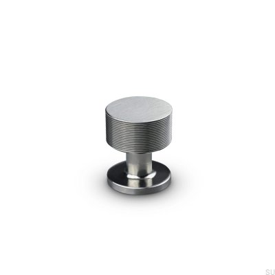 Bouton de meuble Sassari Stripe 25 argent brossé