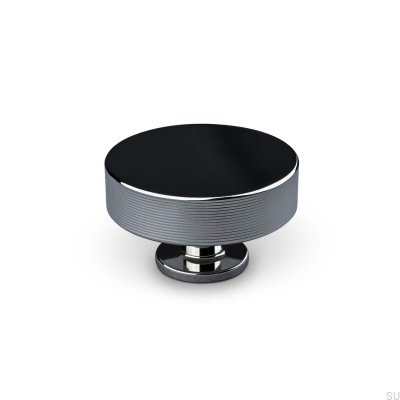 Bouton de meuble Sassari Stripe 50, chrome poli