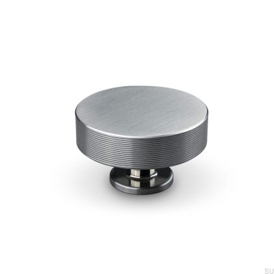 Bouton de meuble Sassari Stripe 50 Argent Brossé